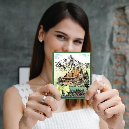 GLOBLELAND Mountains Landscape Boho Clear Stamps Window Landscape Scenery Silicone Clear Stamp Seals for DIY Scrapbooking Journals Decorative Cards Making Photo Album in Saudi Arabia