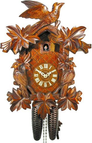 Cuckoo Clock الأصلي (معتمد) ، حركة ميكانيكية لمدة 8 أيام مع 3 طيور و 7 أوراق ، وساعات COO-COO من الأسود ، ألمانيا in Saudi Arabia