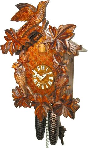 Cuckoo Clock الأصلي (معتمد) ، حركة ميكانيكية لمدة 8 أيام مع 3 طيور و 7 أوراق ، وساعات COO-COO من الأسود ، ألمانيا in Saudi Arabia