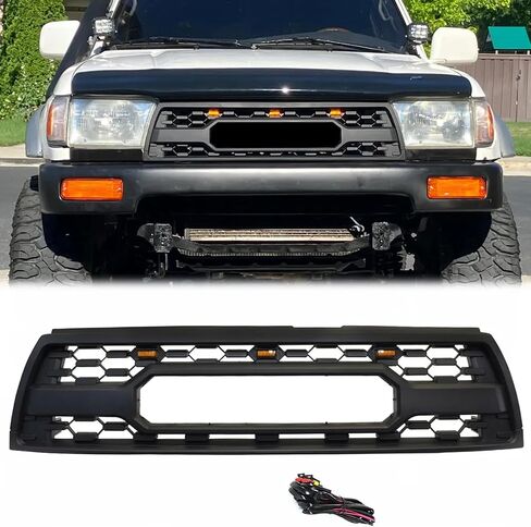 شواية أمامية متوافقة مع 2006 2007 2008 2009 4Runner Direct Results Grille Grille With With Letters و 3 LED Lights و Matte Black in Saudi Arabia