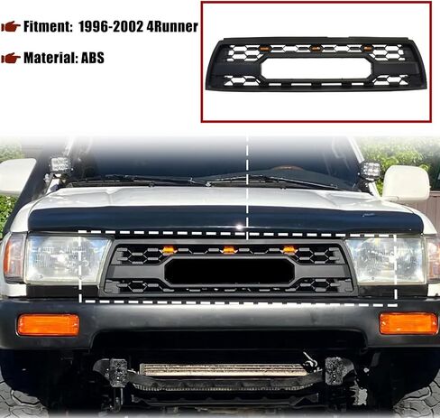 شواية أمامية متوافقة مع 2006 2007 2008 2009 4Runner Direct Results Grille Grille With With Letters و 3 LED Lights و Matte Black in Saudi Arabia