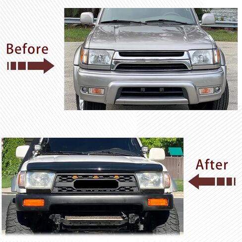 شواية أمامية متوافقة مع 2006 2007 2008 2009 4Runner Direct Results Grille Grille With With Letters و 3 LED Lights و Matte Black in Saudi Arabia