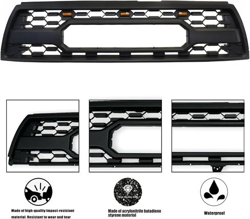شواية أمامية متوافقة مع 2006 2007 2008 2009 4Runner Direct Results Grille Grille With With Letters و 3 LED Lights و Matte Black in Saudi Arabia