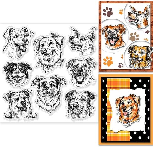GLOBLELAND Dogs Clear Stamps Birthday Dogs Silicone Clear Stamp Seals Cartoon Gift Dog Transparent Stamps for DIY Scrapbooking Cards Making Photo Album Journal Home Decoration 5.91x5.91 inch in Saudi Arabia