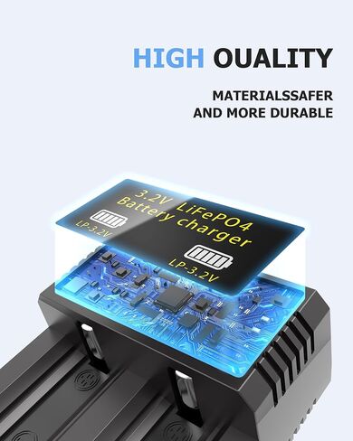 Henreepow 3.2v LifePo4 Rechargeable Battery Charger, Designed for 3.2v Batteries (3.2v 18500/3.2v 14430/3.2v AA), Automatic Power Off When Full, LED Light Display, Overcharge Protection. (1 Slot) in Saudi Arabia