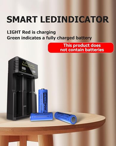 Henreepow 3.2v LifePo4 Rechargeable Battery Charger, Designed for 3.2v Batteries (3.2v 18500/3.2v 14430/3.2v AA), Automatic Power Off When Full, LED Light Display, Overcharge Protection. (1 Slot) in Saudi Arabia