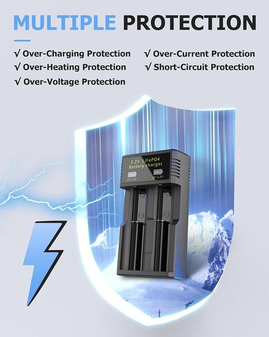 Henreepow 3.2v LifePo4 Rechargeable Battery Charger, Designed for 3.2v Batteries (3.2v 18500/3.2v 14430/3.2v AA), Automatic Power Off When Full, LED Light Display, Overcharge Protection. (1 Slot) in Saudi Arabia