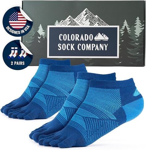 Merino Wool Five Toe Socks for Men and Women, 2 Pair, Moisture Wicking Athletic, Running, Ankle Height in Saudi Arabia