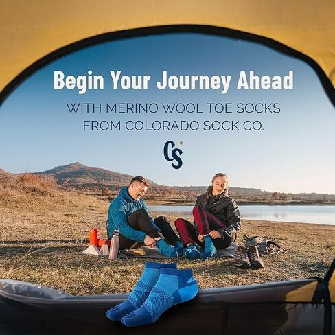 Merino Wool Five Toe Socks for Men and Women, 2 Pair, Moisture Wicking Athletic, Running, Ankle Height in Saudi Arabia