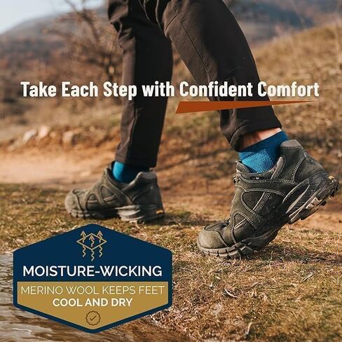 Merino Wool Five Toe Socks for Men and Women, 2 Pair, Moisture Wicking Athletic, Running, Ankle Height in Saudi Arabia