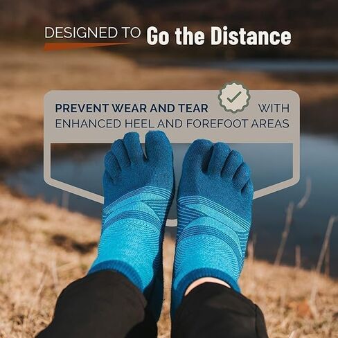 Merino Wool Five Toe Socks for Men and Women, 2 Pair, Moisture Wicking Athletic, Running, Ankle Height in Saudi Arabia