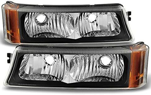 AKKON - For 2003-2006 Chevy Silverado/Avalanche Black Bumper Turn Signal Parking Lights Lamps Left + right Pair in Kuwait