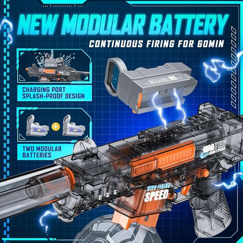 مسدس مياه كهربائي، مسدسات رش أوتوماتيكية بزر واحد يصل مداه إلى 32 قدمًا، 370 سي سي + 2 قاذف مياه فائق السعة 120 سي سي للأطفال والكبار في حمام السباحة والشاطئ وألعاب إطلاق النار في الهواء الطلق in Kuwait