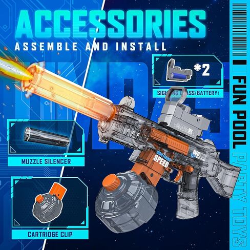 مسدس مياه كهربائي، مسدسات رش أوتوماتيكية بزر واحد يصل مداه إلى 32 قدمًا، 370 سي سي + 2 قاذف مياه فائق السعة 120 سي سي للأطفال والكبار في حمام السباحة والشاطئ وألعاب إطلاق النار في الهواء الطلق in Kuwait