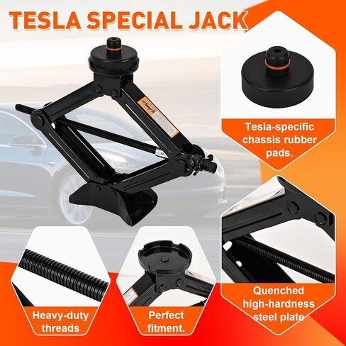 مجموعة Car Jack Kit لـ Tesla Model 3/S/X/Y ، مقص المقص ، مقبس الرفع ، مجموعة إصلاح الإطارات مع وجع العروة ، جاك ، جاك مقص 2.5 طن من أجل Tesla in Kuwait