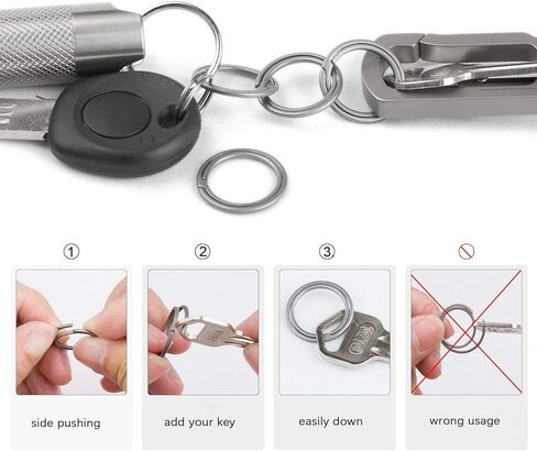 حلقات مفاتيح من التيتانيوم من TISUR لسلاسل المفاتيح، مجموعة تنظيم مفاتيح الدفع الجانبي سريعة الفك in Kuwait