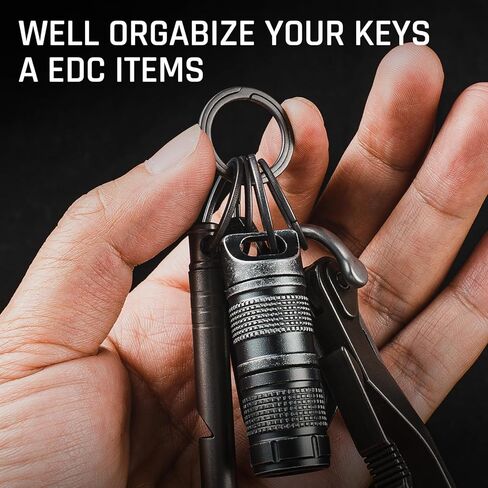 حلقات مفاتيح من التيتانيوم من TISUR لسلاسل المفاتيح، مجموعة تنظيم مفاتيح الدفع الجانبي سريعة الفك in Kuwait