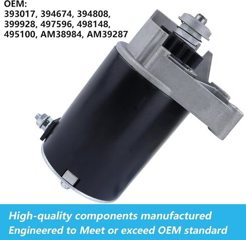 Starter Motor Replacement for Briggs and Stratton V Twin 14Hp 16Hp 18Hp 19Hp 19.5Hp, for Craftsman LT1000 917.270810 917.270822 917.271821, 393017 399928 394674 394808 497596 498148 in Saudi Arabia