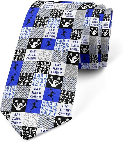 Feelyou Cheer Funny Necktie Cheerleading Men's Ties Modern Rhythmic Art Gymnastics Slim Skinny Ties Blue in Saudi Arabia