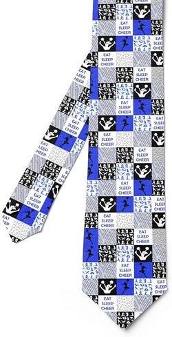 Feelyou Cheer Funny Necktie Cheerleading Men's Ties Modern Rhythmic Art Gymnastics Slim Skinny Ties Blue in Saudi Arabia