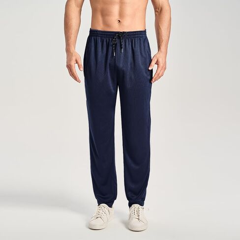 3PC Men's Tapered Jogger Pants with Zipper Pockets - Snag-Proof Mesh Fabric, Breathable for Sports & Casual Wear in Kuwait