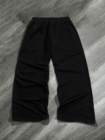 QJQ Men's Wide Leg Baggy Sweatpants Vintage Y2K Striped Track Pants with Pockets Casual Streetwear in Kuwait