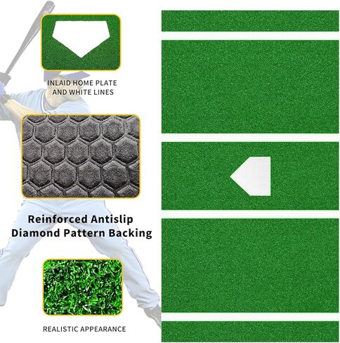 بساط مضرب البيسبول، بساط تدريب على ضرب البيسبول، كرة لينة مرصعة بالعشب، بساط تدريب على ضرب البيسبول، صندوق ضارب مضاد للبهتان، بساط ممارسة محمول للعشب مع حزام للحمل in Kuwait