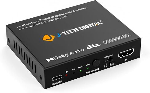 J-Tech Digital HDMI 4K 60HZ HDMI Audio Extractor with Audio Embedder Optical SPDIF + 3.5MM Output Supports HDMI 2.0, 18Gpbs Bandwidth, HDCP 2.2, Dolby Digital/DTS Passthrough CEC, HDR10 [JTECH-18GAE2] in Saudi Arabia