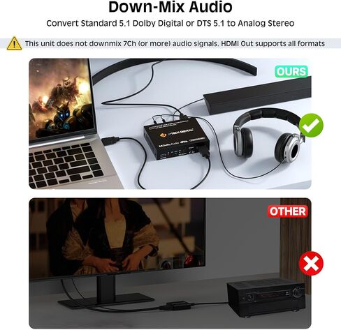 J-Tech Digital HDMI 4K 60HZ HDMI Audio Extractor with Audio Embedder Optical SPDIF + 3.5MM Output Supports HDMI 2.0, 18Gpbs Bandwidth, HDCP 2.2, Dolby Digital/DTS Passthrough CEC, HDR10 [JTECH-18GAE2] in Saudi Arabia