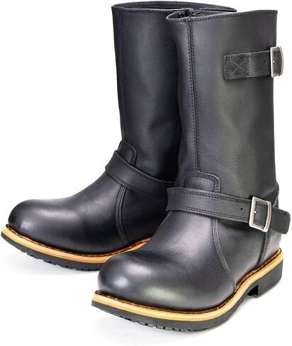 Milwaukee Leather MBM9066 Men's Black Black Classic Engineer Motorcycle Riding Boots - 10.5 in Saudi Arabia