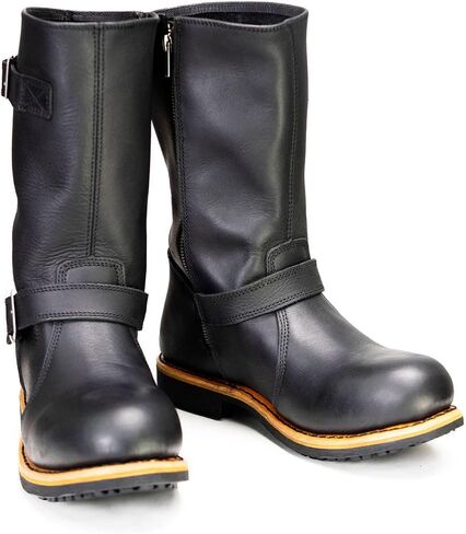 Milwaukee Leather MBM9066 Men's Black Black Classic Engineer Motorcycle Riding Boots - 10.5 in Saudi Arabia