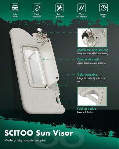 SCITOO مجموعة حاجب الشمس من الجانب الأيسر للسائق 2013 2014 2015 2016 لنيسان ألتيما مع فتحة سقف (رمادي) in Saudi Arabia
