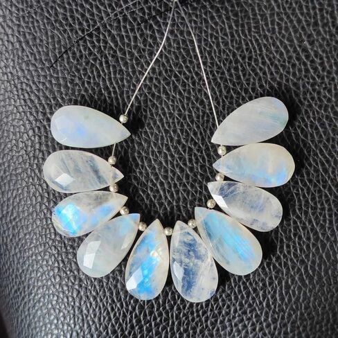 Natural Rainbow Moonstone 1 Strand Pear Shape - 20 × 10 مم - الكثير من الأحجار الكريمة المصقول بالجملة لصنع مجوهرات الأحجار الكريمة المصنوعة يدويًا - الكابوكون ، الشفاء ريكي ، ويكا ، الأحجار الكبرى. in Saudi Arabia