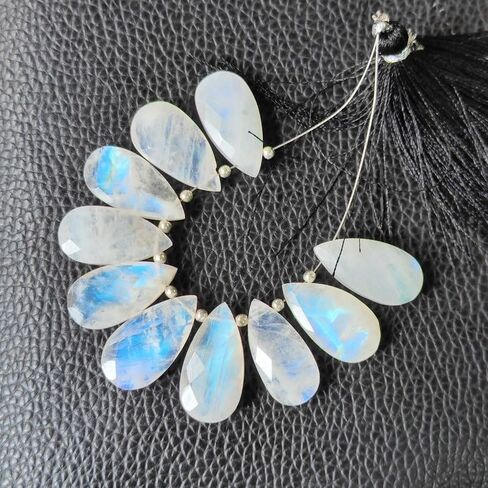 Natural Rainbow Moonstone 1 Strand Pear Shape - 20 × 10 مم - الكثير من الأحجار الكريمة المصقول بالجملة لصنع مجوهرات الأحجار الكريمة المصنوعة يدويًا - الكابوكون ، الشفاء ريكي ، ويكا ، الأحجار الكبرى. in Saudi Arabia