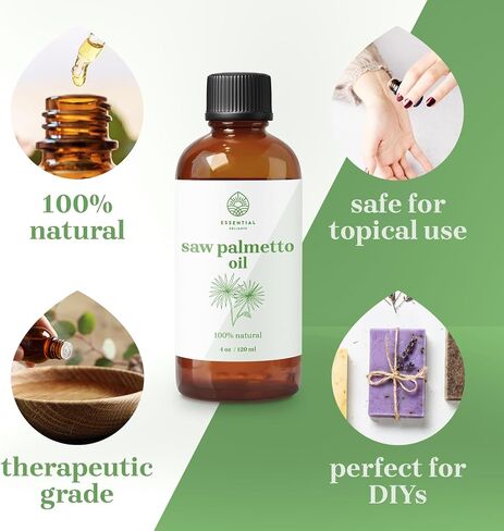 Saw Palmetto Oil - Premium Undiluted Carrier Oil by Essential Delights (4 oz.) | for Skin, Face, Body, Hair Revitalization | Vegan & Cruelty Free in Saudi Arabia
