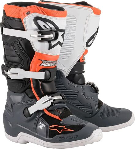 Alpinestars 2015017-1124-07 Tech 7S Boots BLK/GRY/WHT/FLUO ORG SZ 07 in Kuwait