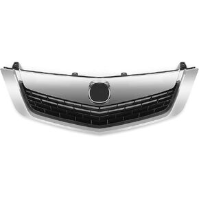 HECASA Front Grille Compatible with 2009 2010 ACURA TSX Silver ABS Plastic Grill With Moulding Trim in Saudi Arabia