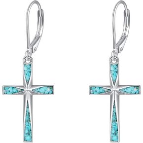 Cross Earrings Sterling Silver Cross Dangle Drop Earring Cross Jewelry Gifts For Women in Kuwait