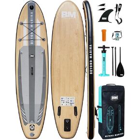 BEYOND MARINA Inflatable Stand Up Paddle Board, 10'6" SUP Paddleboard for Adult, Premium Accessories | Non-Slip 5MM EVA Deck & Foam Handles, Camera Mount, Double Action Pump, 85L Travel Backpack in Kuwait