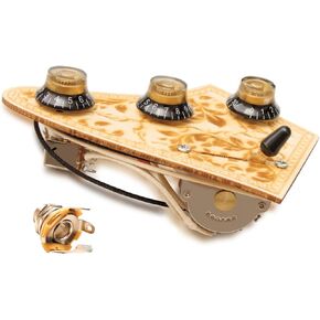 Prewired 𝗪𝗶𝗿𝗶𝗻𝗴 𝗛𝗮𝗿𝗻𝗲𝘀𝘀 for Electric Guitar with Triple Single Coil Pickups, Presoldered Wiring Kit Included Smooth 5-way Blade Switch Push-pull Tone 1 Volume Pots Orange Capacitor, White in Kuwait