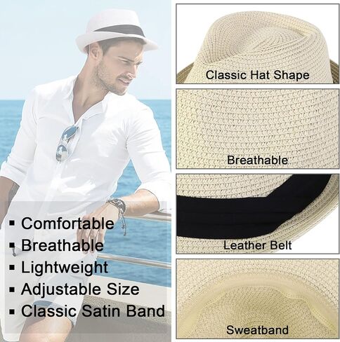 Simplicity Fedora for Men Women Unisex Men's Women's Classic Manhattan Structured Gangster Trilby Fedora Hat in Saudi Arabia