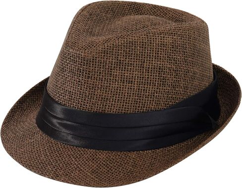 Simplicity Fedora for Men Women Unisex Men's Women's Classic Manhattan Structured Gangster Trilby Fedora Hat in Saudi Arabia