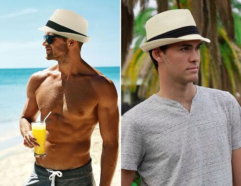 Simplicity Fedora for Men Women Unisex Men's Women's Classic Manhattan Structured Gangster Trilby Fedora Hat in Saudi Arabia