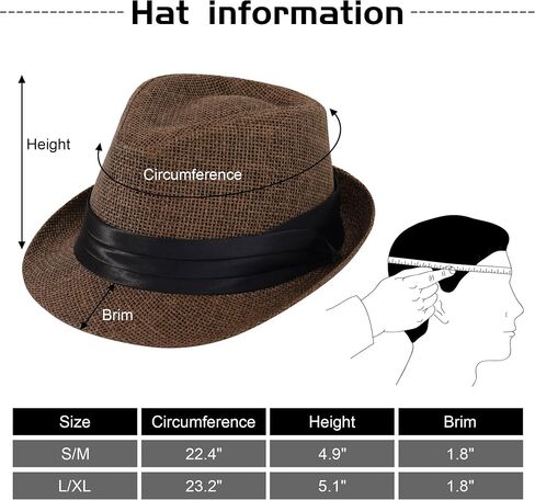 Simplicity Fedora for Men Women Unisex Men's Women's Classic Manhattan Structured Gangster Trilby Fedora Hat in Saudi Arabia