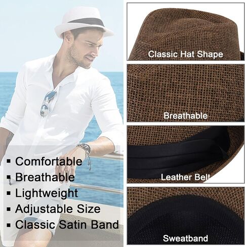 Simplicity Fedora for Men Women Unisex Men's Women's Classic Manhattan Structured Gangster Trilby Fedora Hat in Saudi Arabia