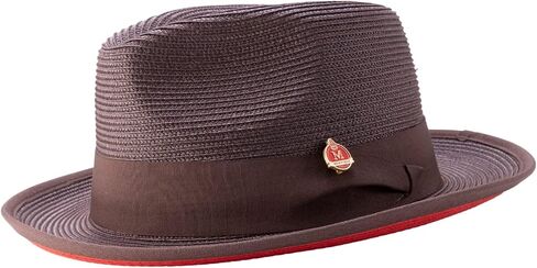 MONTIQUE Men's Braided Two Tone Stingy Brim Pinch Fedora Hat - H76 in Saudi Arabia