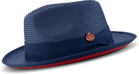MONTIQUE Men's Braided Two Tone Stingy Brim Pinch Fedora Hat - H76 in Saudi Arabia