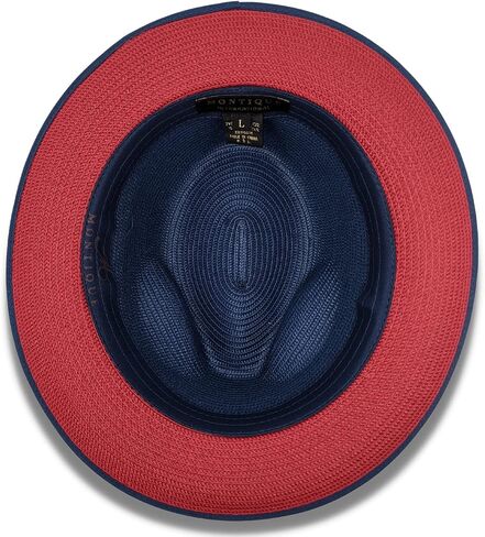 MONTIQUE Men's Braided Two Tone Stingy Brim Pinch Fedora Hat - H76 in Saudi Arabia