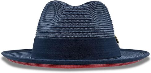 MONTIQUE Men's Braided Two Tone Stingy Brim Pinch Fedora Hat - H76 in Saudi Arabia