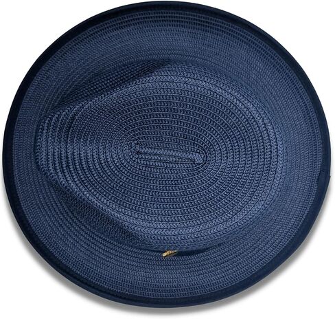 MONTIQUE Men's Braided Two Tone Stingy Brim Pinch Fedora Hat - H76 in Saudi Arabia